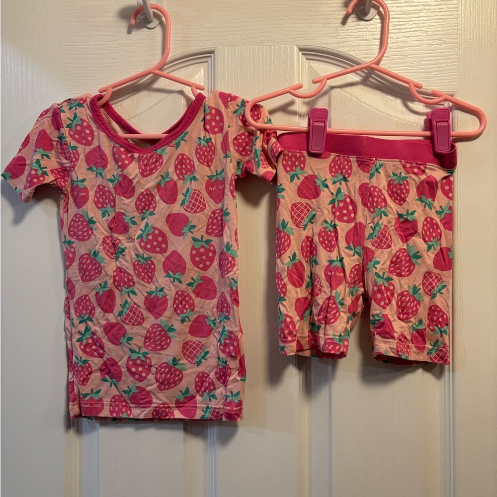 Little Sleepies Pink Strawberry Pajama Set